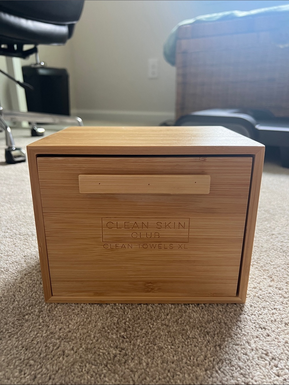 Clean Skin Club Bamboo Storage Box in Natural Brown